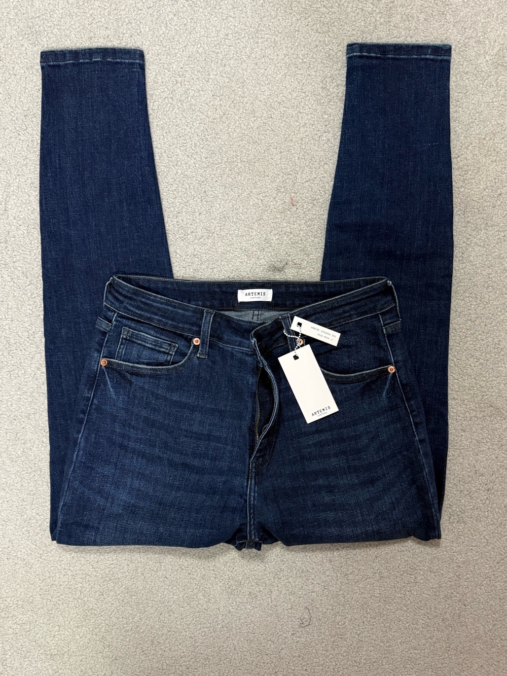 NWT Artemis Vintage Skinny Jeans - Dark Blue Indigo 13/30